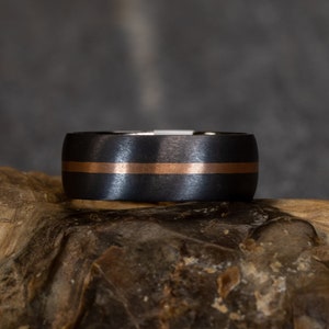 8mm Tantalum Ring with Rose Gold Inlay