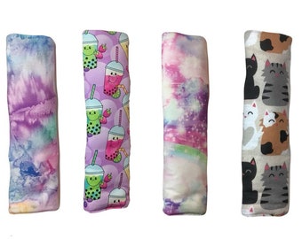 NEW Fabric | Car Seatbelt Cover, Custom Snap Neck Strap Pad, Soft Padded Cushion, 100% Cotton, Shoulder Seat Belt Comfort, Adult Boy Girl XL