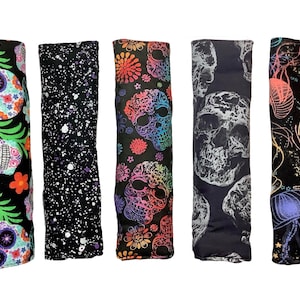 Skull Skeleton Seatbelt Cover, Bone X-ray Anatomy, Padded Quilted 100% Cotton, Soft Hook Snap, Black White Rainbow Cat Dog, Seat Belt Pad