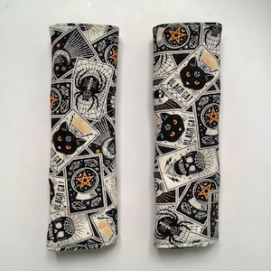 Tarot Card Car Seatbelt Cover, Rainbow Black Cat Moon Deck, Occult Witchy New Age, Soft Padded, Shoulder Belt Cushion, Neck Strap Pad, Snap
