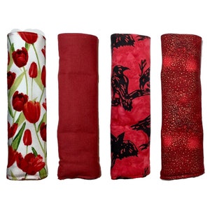 Funda de cinturón de seguridad roja, Camión de tulipán floral sólido, Almohadilla de correa para el cuello, 100% algodón suave, Monedero acolchado a presión, Cojín de hombro para cinturón de seguridad de automóvil, Niño adulto