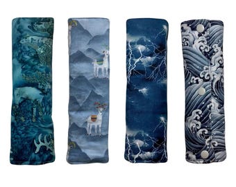 Nature Wildlife Seatbelt Cover, Ocean Mountain Forest, Padded Quilted Cotton, Jellyfish Elk Bird, Soft Belt Pad, Snap Car Seat Neck Cushion