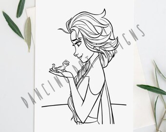 Frozen Coloring Page Etsy