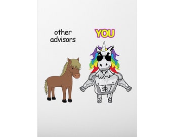 Unicorn Advisor, Advisor Card, Advisor Gift, Gift for Advisor, Funny Advisor gift, Advisor Present, Funny Advisor Card, Card for Advisor