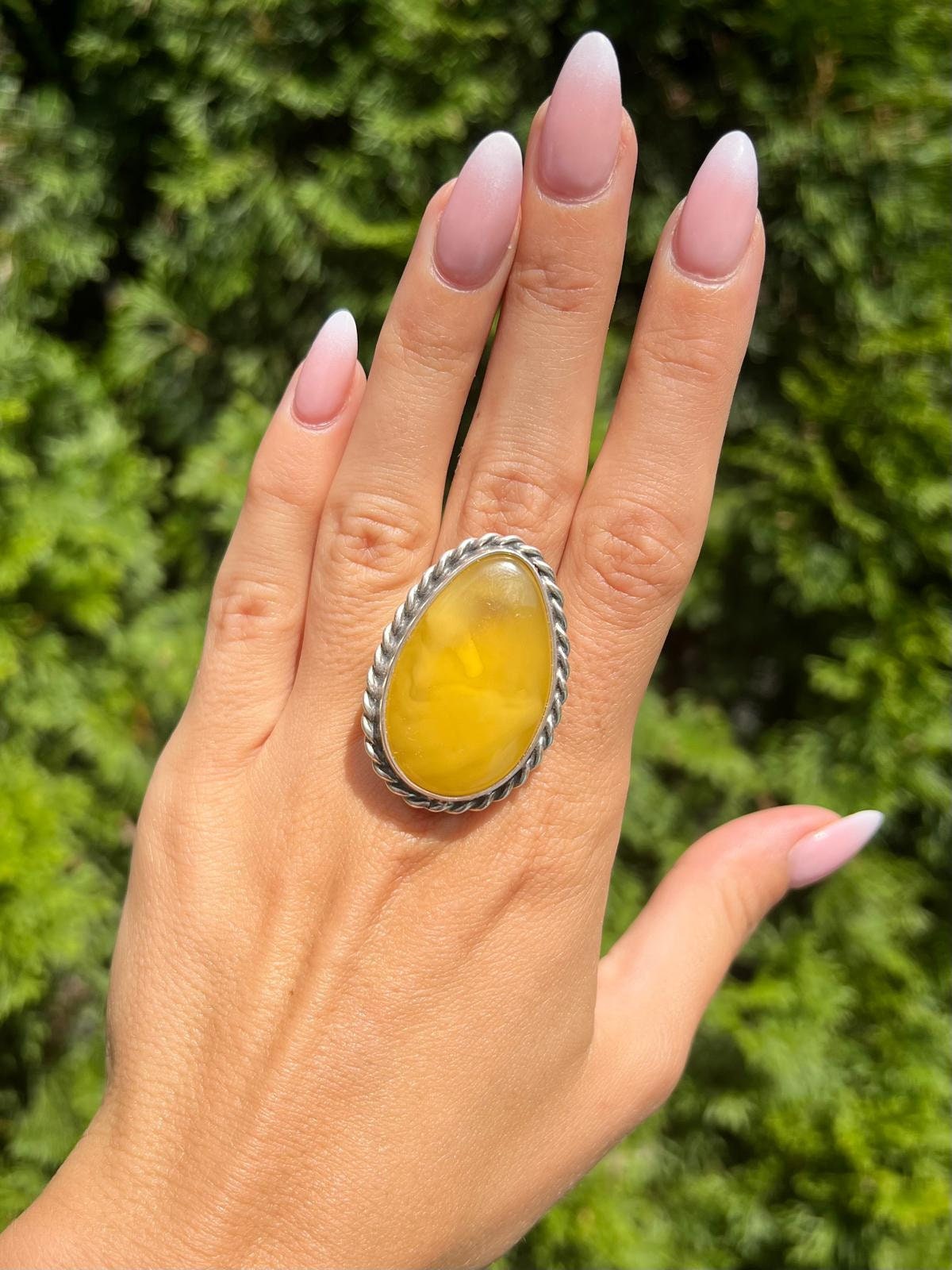 Yellow amber ring new arrivals
