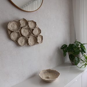Wool painting, Felted wall art, Felted wall decor, Textile wall hanging and wool bowl