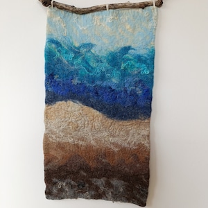 Wool painting, Felted wall art, Felted wall decor, Textile wall hanging