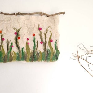 Wool painting, Felted wall art, Felted wall decor, Textile wall hanging
