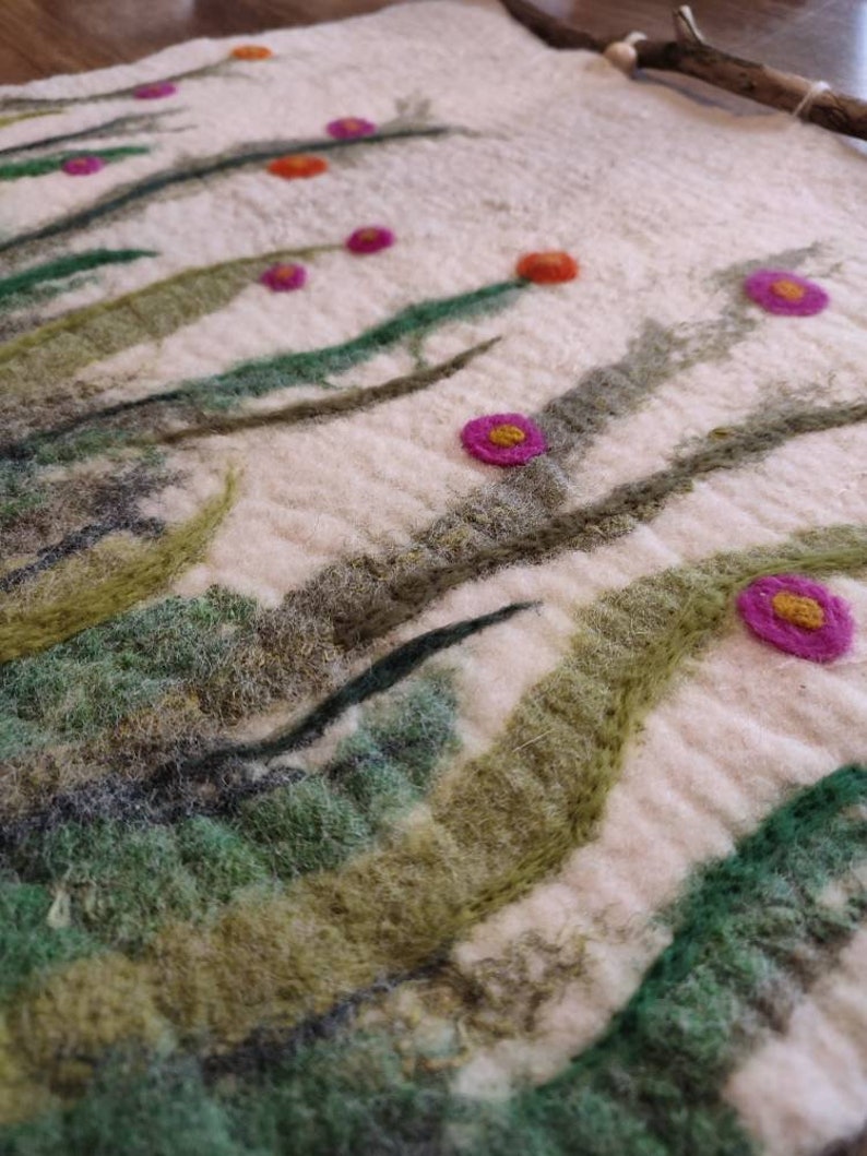 Wool Painting, Felted Wall Art, Felted Wall Decor, Textile Wall Hanging