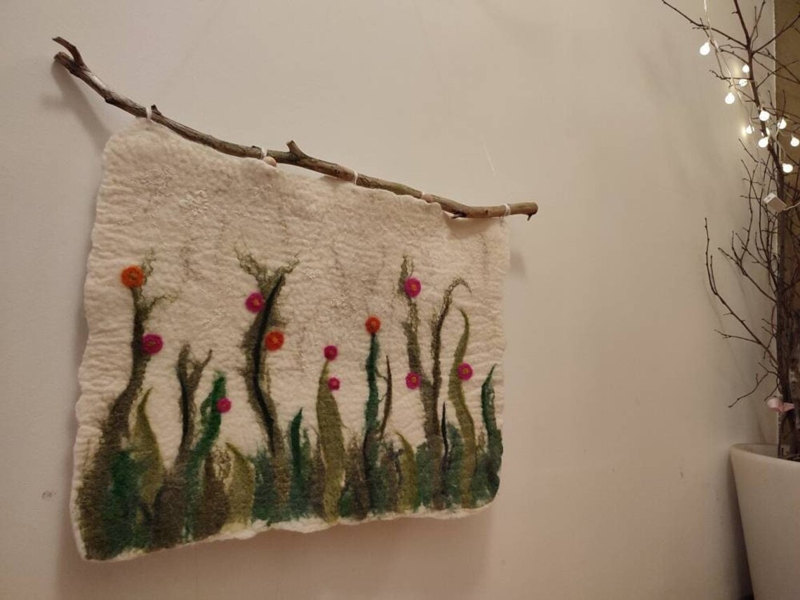 Wool Painting, Felted Wall Art, Felted Wall Decor, Textile Wall Hanging