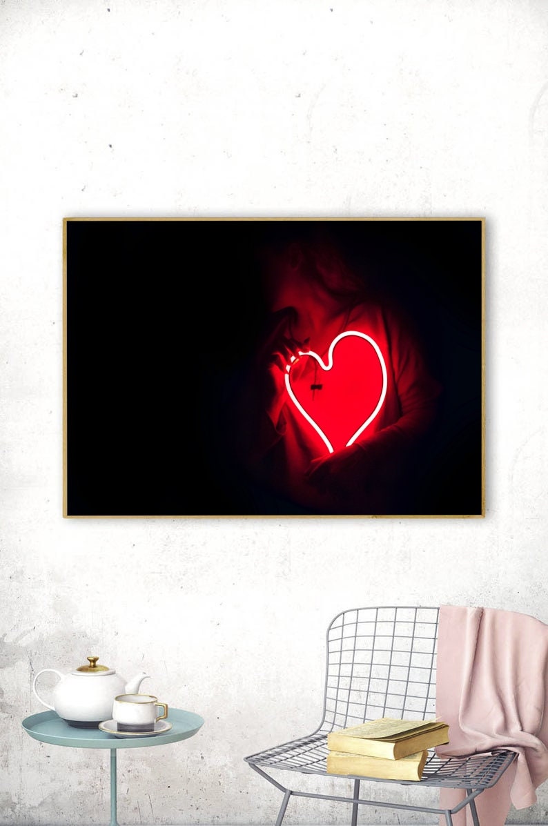 Neon Love Print Bedroom Prints Neon quote poster Neon Sign Print Neon Wall Art Living Room Prints Bathroom Print Neon Quote Print