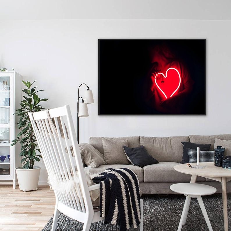 Neon Love Print Bedroom Prints Neon quote poster Neon Sign Print Neon Wall Art Living Room Prints Bathroom Print Neon Quote Print