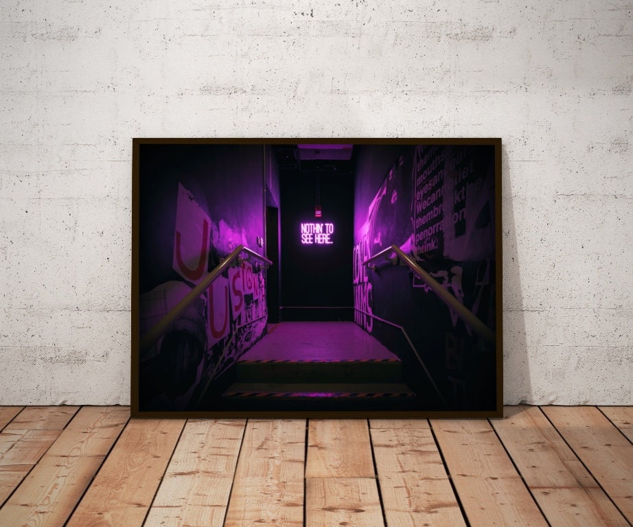 Neon Wall Art Digital Download Instant Art Print Bright Etsy