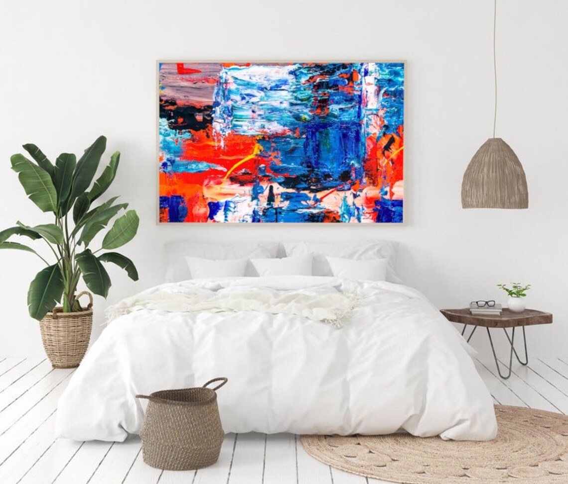 Horizontal wall art minimalist wall art living room wall Etsy