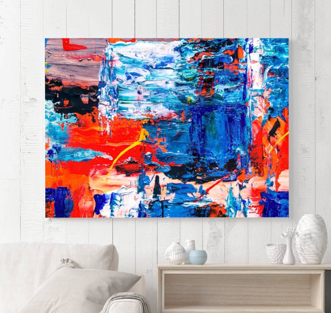 Horizontal wall art minimalist wall art living room wall Etsy