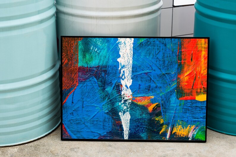 Large blue abstract cobalt blue art printable wall art Etsy