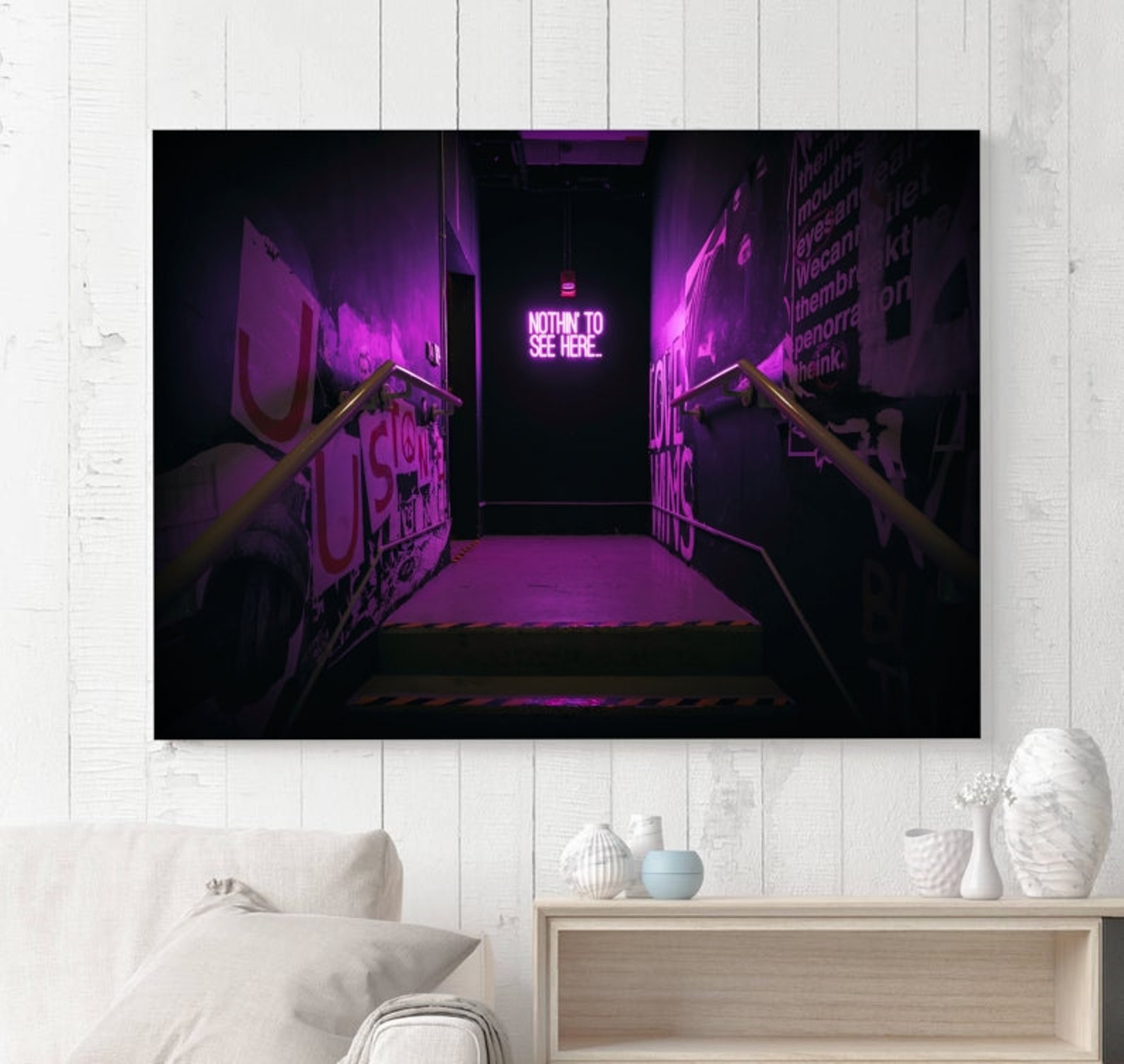 Neon Wall Art Digital Download Instant Art Print Bright Etsy