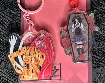 Horror Anime Keychains - Mei Misaki(Another) and Lucy(Elfen Lied) - (2.5 inch Epoxy)
