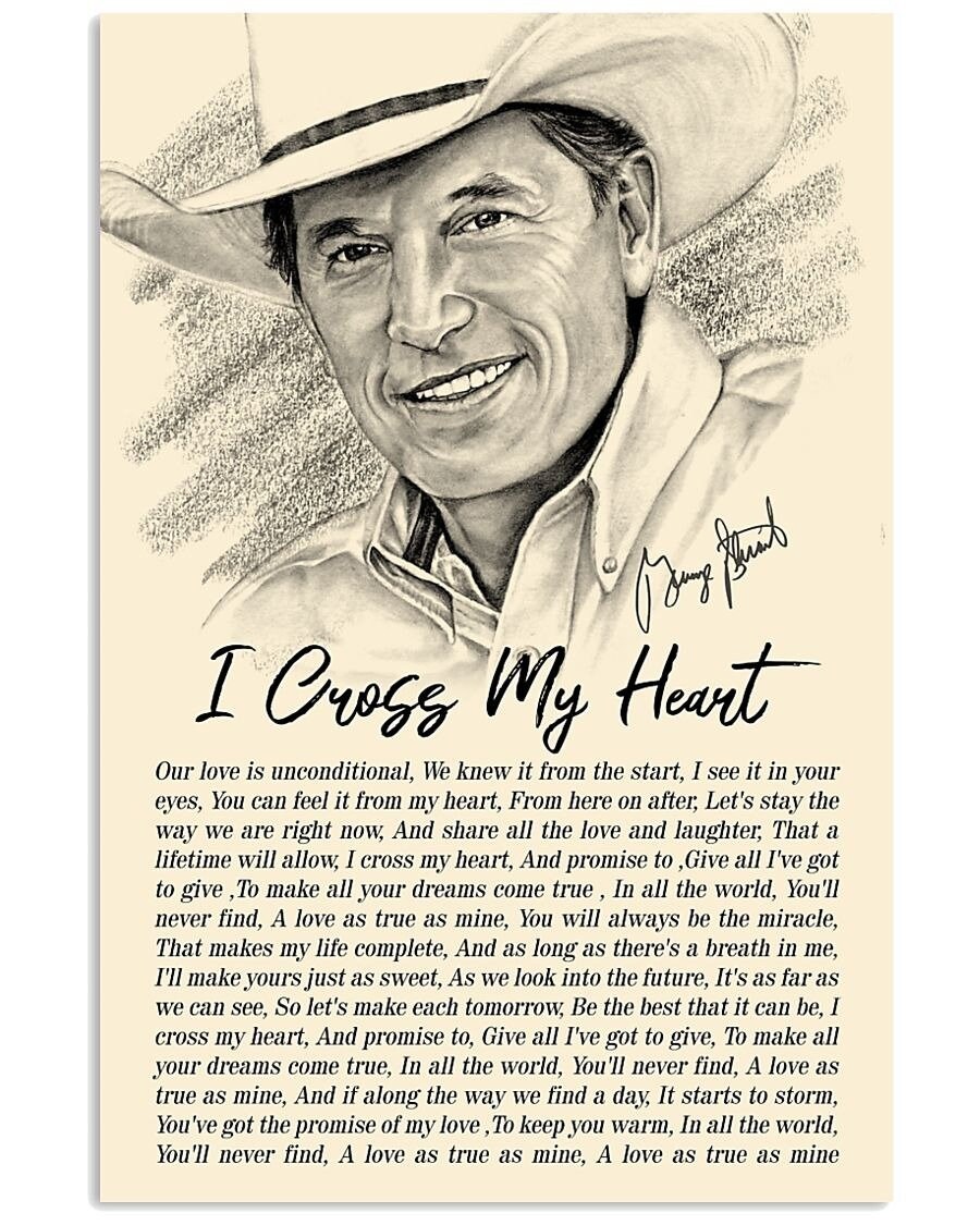 I Cross My Heart Lyrics poster 17 x 24 inch | Etsy