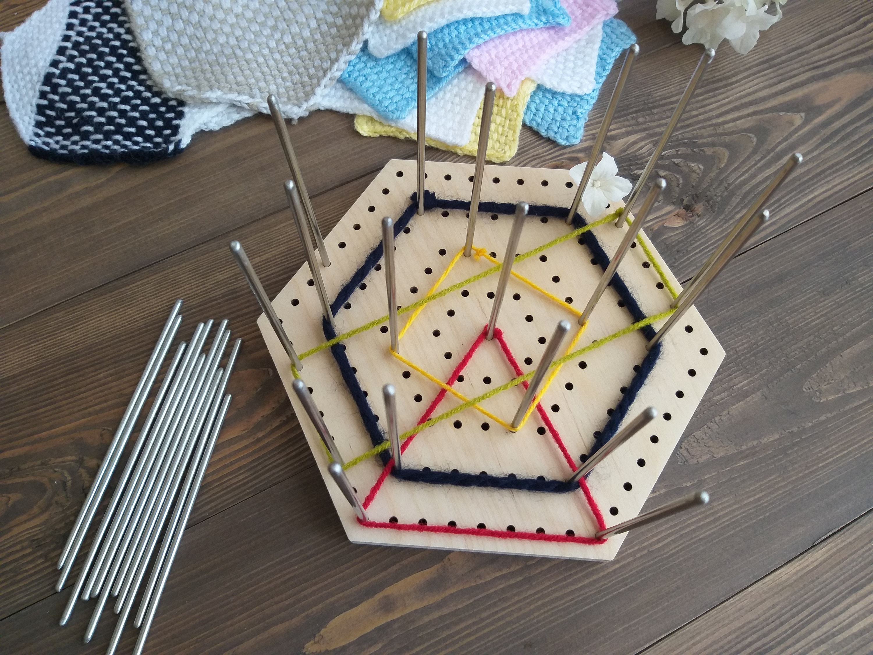 Wooden Crochet Project Blocking Board Granny Squares Blocking Board with  Steel Pins and Base for Knitting Crochet Needlework - AliExpress