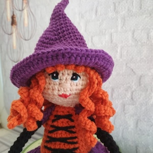 Crochet pattern halloween doll. Crochet witch pattern.