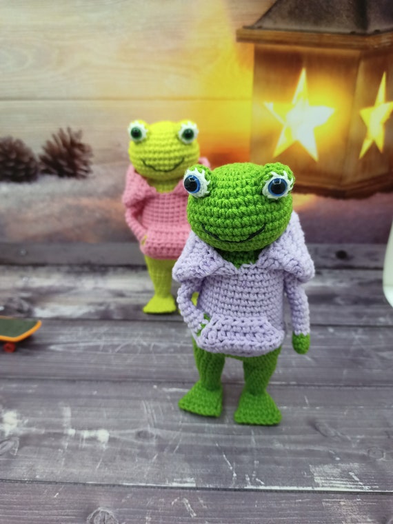 Frog in Hoodie Pattern Crochet Frog PDF Cute Frog Pattern - Etsy