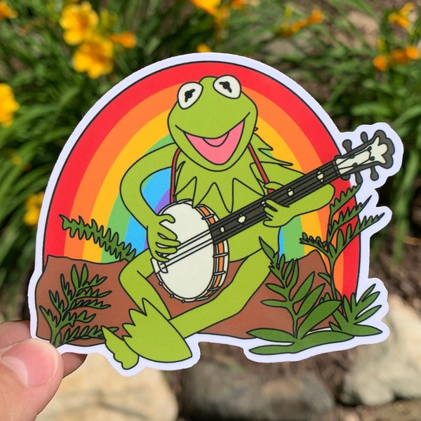 Rainbow Frog Sticker | High Quality Vinyl Stickers | Waterbottle Laptop Car Decal