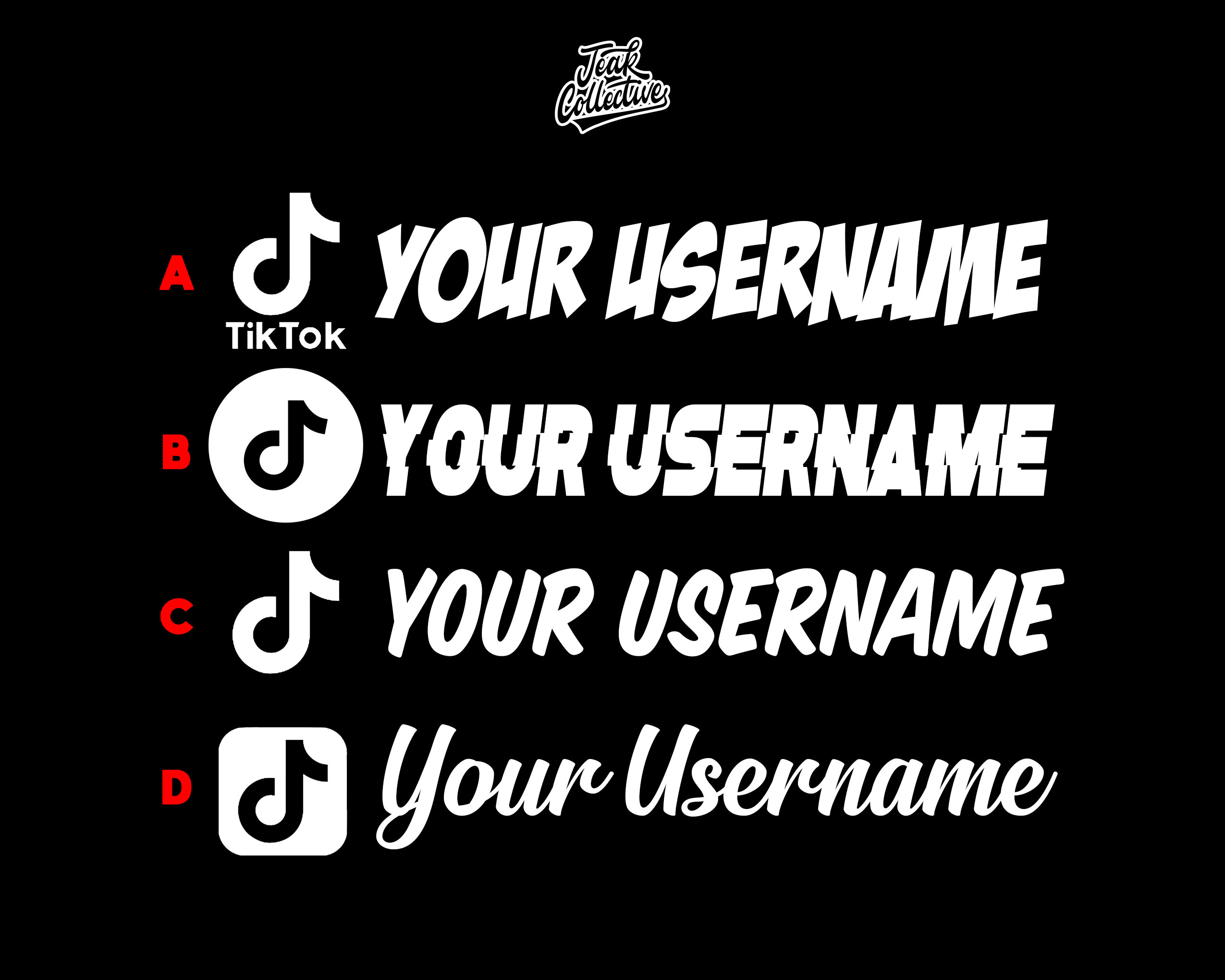 Custom Tik Tok Username Text Vinyl Decal Sticker Personalized Etsy
