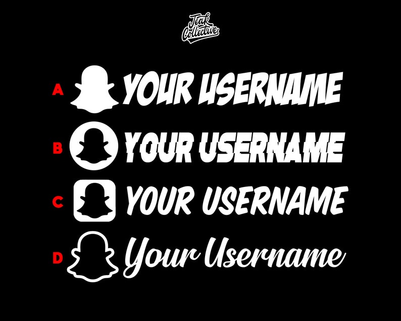 Custom Snapchat Username Text Vinyl Decal Sticker Personalized Etsy