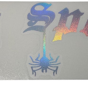 Holographic Stay Spooky Spider Vinyl Decal Sticker - Halloween Goth Car Window Laptop Decor Car Accessory Aesthetic Spooky Bitch Cute Decor