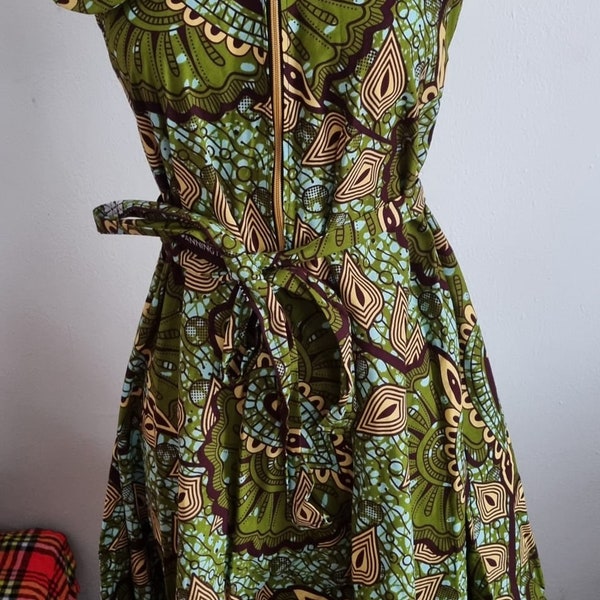 African Print Short Dress| Dress unique size| Summer dress| Winter Dress|