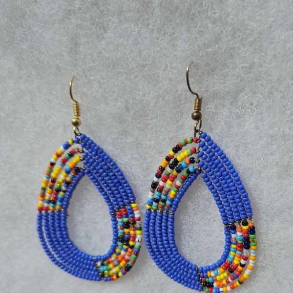 Massai Earrings, beaded massai earrings