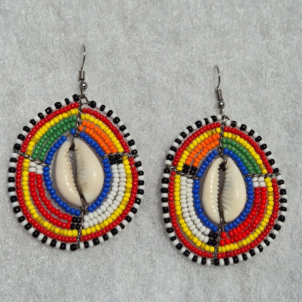 Massai Earrings, beaded massai earrings