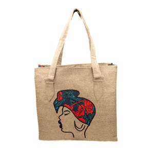 African Print Tote Bag – Handmade Ankara Shoulder Bag, Ethnic Fabric Handbag