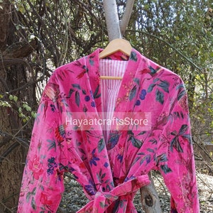 Bird Print Velvet Kimono Robes, Wine Color Morning Tea Velvet Coat, Bridesmaid Robe Women Wear Cotton Velvet robe Velvet Jacket