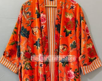 Bata de terciopelo de lujo para casa, bata tipo kimono de algodón y terciopelo, bata de boda, bata de dama de honor de invierno, bata de regalo para hombres y mujeres.