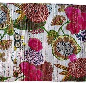 Kantha-quilt, kantha-deken, Indiase handgemaakte sprei, bedovertrek, laken, queen/twin size Gratis verzending Express verzending snelle kleuren