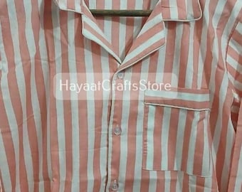 Ensemble de pyjama indien en coton, imprimé blocs de main en coton, 100% coton, robe de nuit légère ultra-douce pour femme, pantalon en coton, chemise avec ensemble