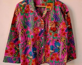 Ensemble de pyjama indien en coton, ensemble de pyjama livraison gratuite - Robe de nuit douce pour femme, pantalon en coton et chemise, pyjama de nuit