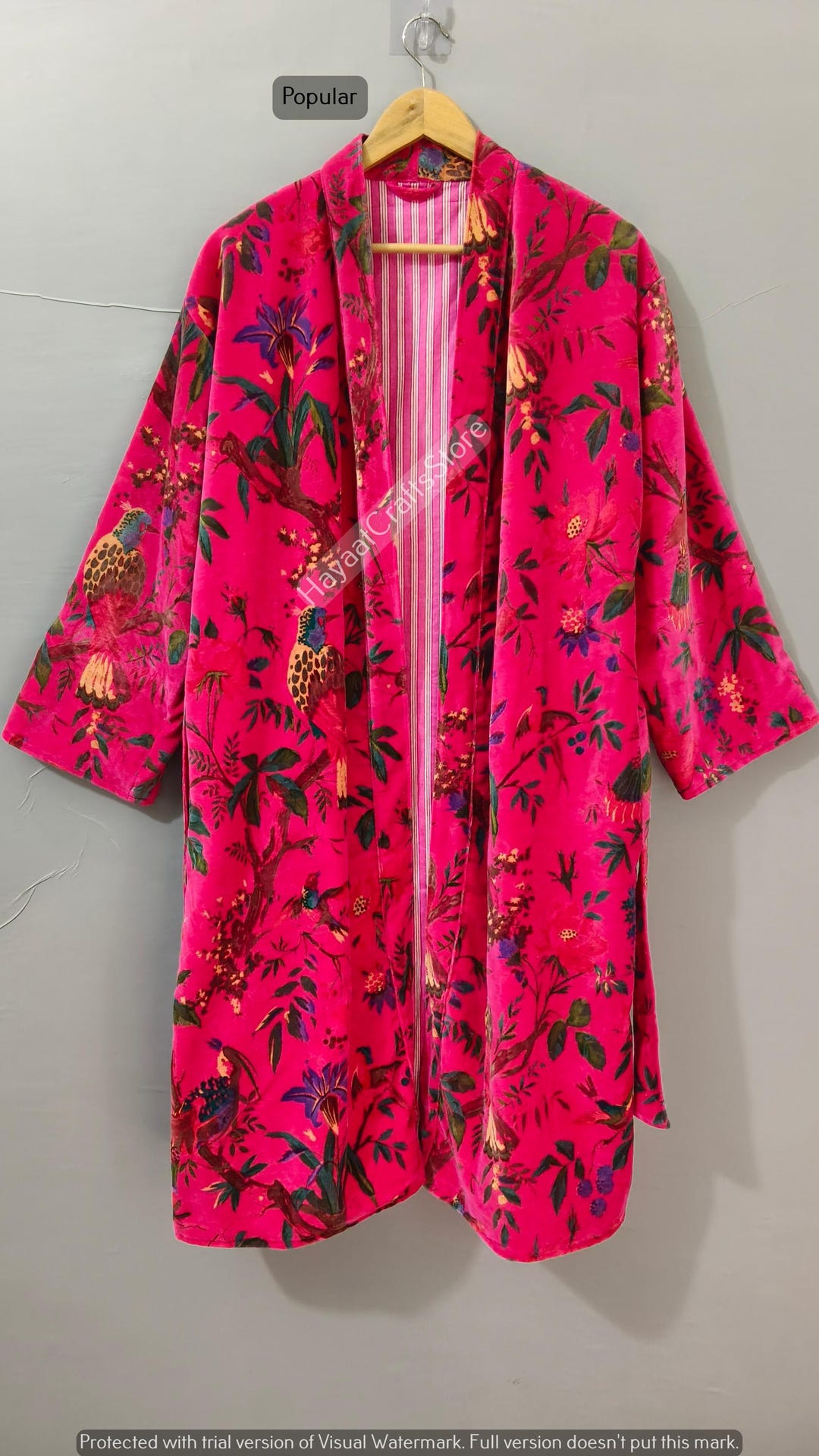 Hommy Robe Luxury Velvet House Robe, Velvet Cotton Kimono Robe, Dressing Gown ...