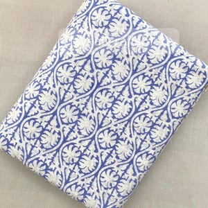 Indian Hand Block Printed Soft Fabric, Floral Print Fabric Cotton, Light Weight 100% Cotton Jaipuri Print Fabric, Craft Fabric By the Yard