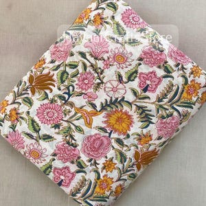 Indian Hand Block Print Soft Fabric Cloth By Yard, 100 % Pure Cotton Fabric For Dress Making ,Sewing, Crafting, Upholstery