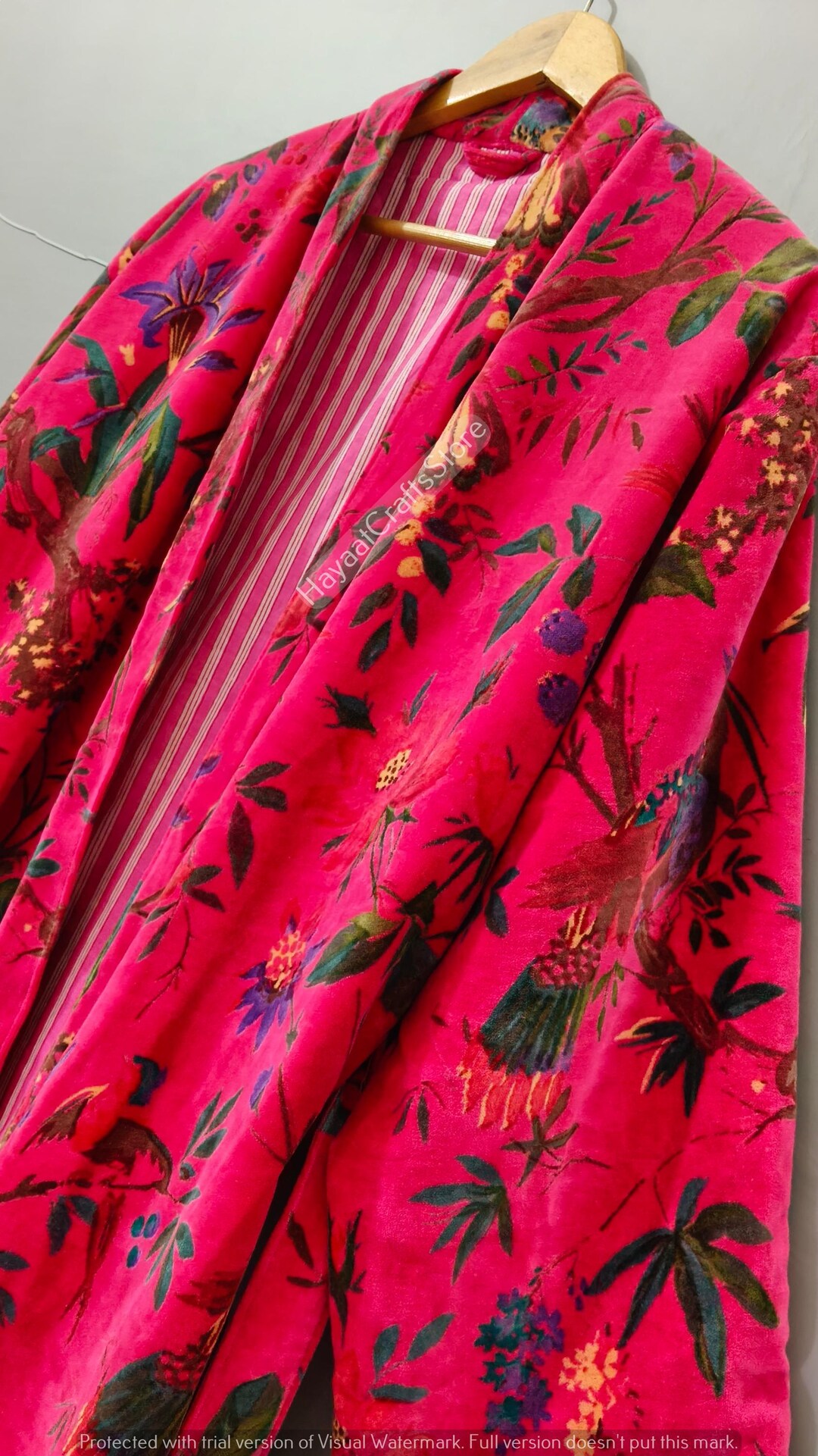 Fancy House Robe Luxury Velvet House Robe, Velvet Cotton Kimono Robe, Dressing Gown ...