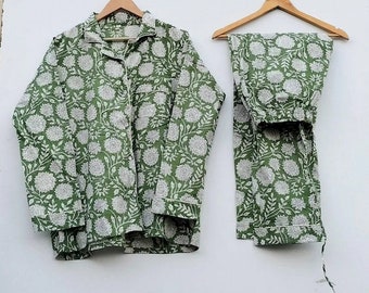 Ensemble de pyjama indien en coton, ensemble de pyjama livraison gratuite-Robe de nuit douce pour femme, pantalon en coton et chemise, pyjama de nuit, cadeaux