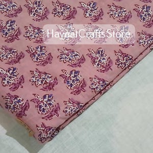 Beautiful Hand Block Printed Fabric, Cotton Fabric, Indian Fabric, fabric by yard, Block Printed Cotton womens clothing