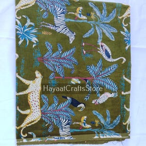 Indian Soft Luxury Velvet Floral and Animal Print Fabric Upholstery Dressmaking Sewing Fabric, Cotton Velvet Sewing Soft Fabric