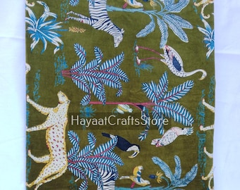 Floral Animal Print Velvet Fabric, Upholstery Sewing Material