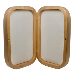 Richard Wheatley Wooden Flat Foam Fly Fishing Box Contempory Magnetic clasp and concealed hinge. Brass plaque with free engraving on the lid