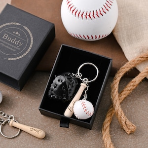 Personalisierter Baseball Schlüsselbund|Portable Mini Baseball Taschenanhänger|Sport Erinnerungsstücke|Ideales Geschenk für Sportler|Nachdenkliche Geschenke für Baseball-Teams