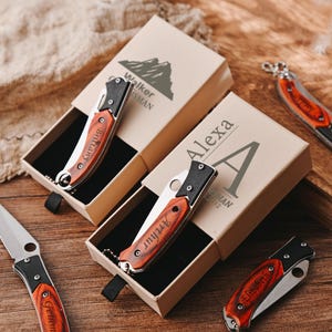 Custom Folding Pocket Knife Groomsmen Gifts, A Unique Personalized Gift for Boyfriend or Husband, Best Men Gifts Knives